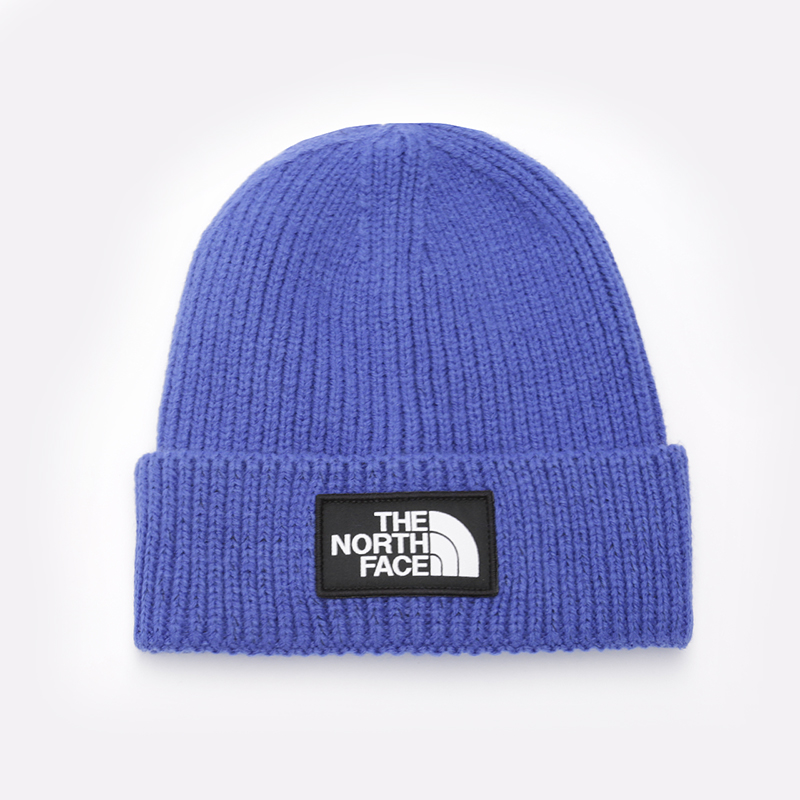  синяя шапка The North Face Logo Box Cuff Beanie T93FJXCZ6REG - цена, описание, фото 1